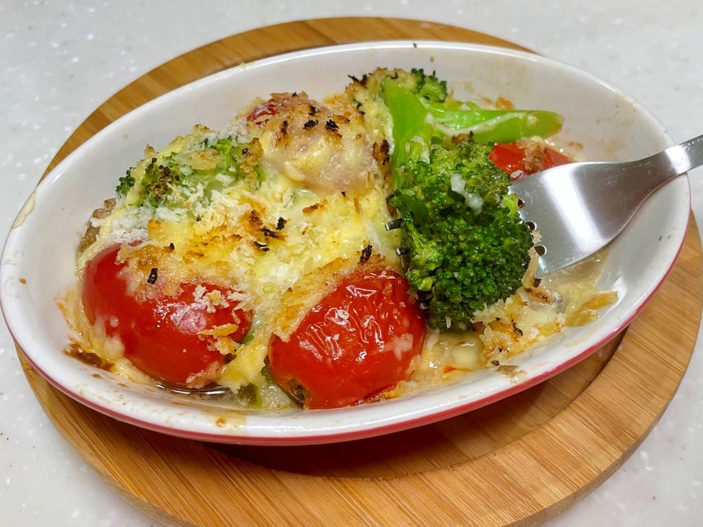 鯖と野菜のチーズ焼き