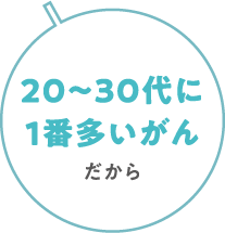 20～30代に1番多いがんだから